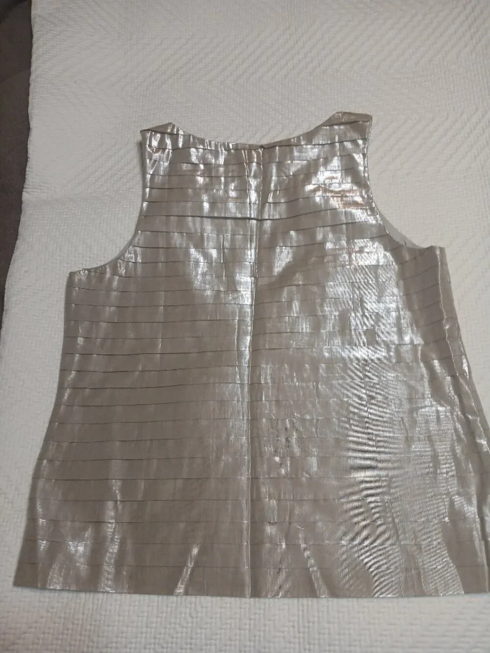 J.Crew style #15695, size 10, Summer 2009 Metallic Pleated Cotton Strati Tank